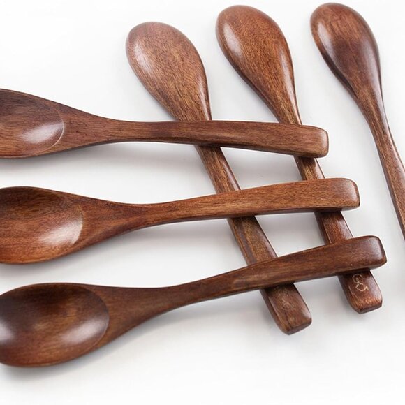 Other - Wooden Spoons for Eating, 6PCS Small Wooden Soup Spoons for Honey Coffee Stirrin